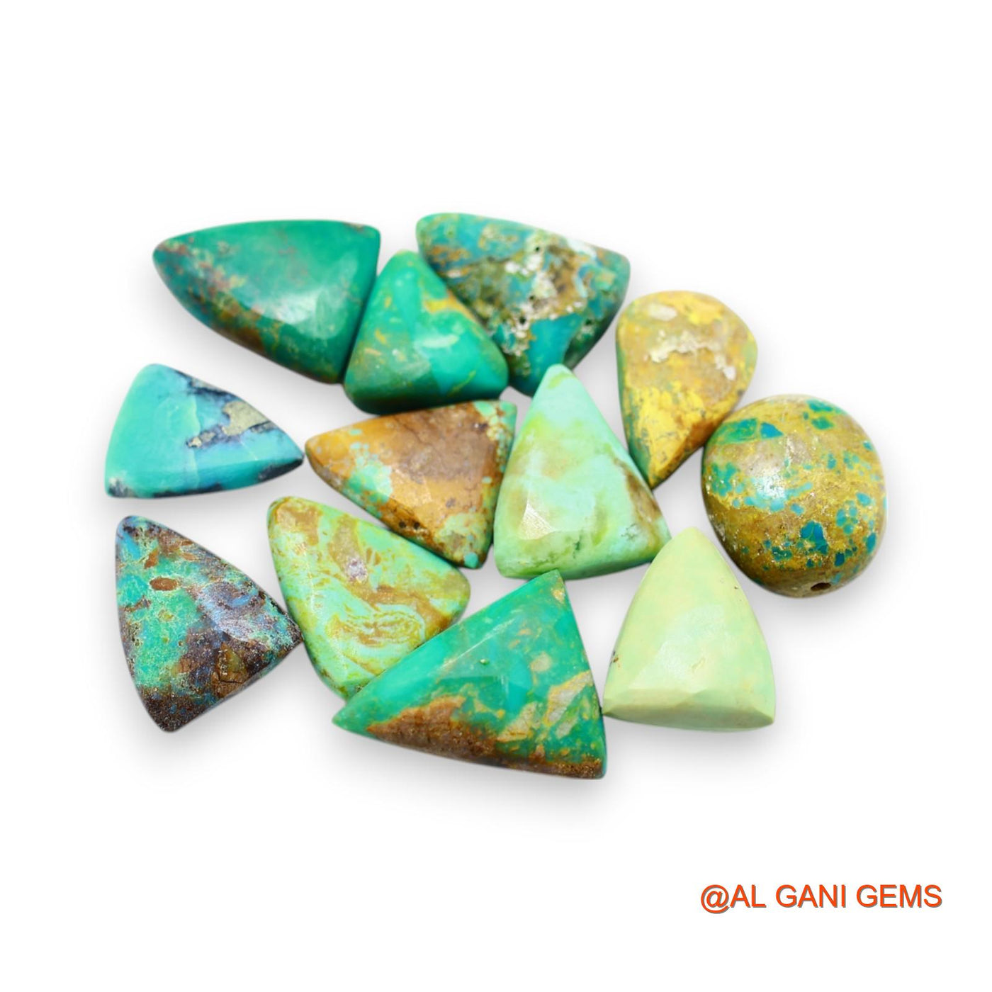 11 Pcs 59.00 Cts Natural Arizona TURQUOISE Loose Gemstone Fancy Cabochon Wholesale Lot 11X13X5 TO 16X23X4 MM T-738