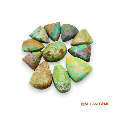 64.00 Cts Arizona TURQUOISE Loose Gemstone Fancy Cabochon Natural 11 Pcs Wholesale Lot 10X12X5 TO 14X17X5 MM T-739