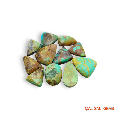 64.00 Cts Arizona TURQUOISE Loose Gemstone Fancy Cabochon Natural 11 Pcs Wholesale Lot 10X12X5 TO 14X17X5 MM T-739