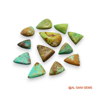 57.00 Cts Arizona TURQUOISE Loose Gemstone Fancy Cabochon Natural 12 Pcs Wholesale Lot 9X11X5 TO 13X21X8 MM T-740