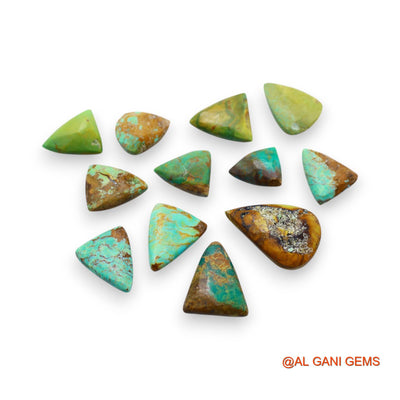 57.00 Cts Arizona TURQUOISE Loose Gemstone Fancy Cabochon Natural 12 Pcs Wholesale Lot 9X11X5 TO 13X21X8 MM T-740