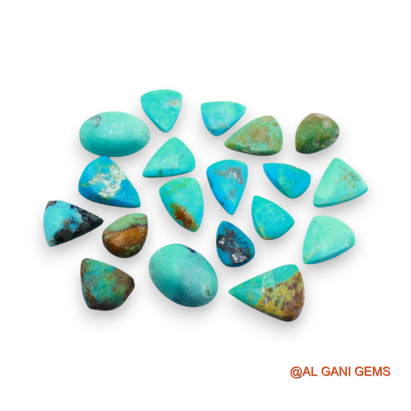 11 Pcs 39.00 Cts Natural Arizona TURQUOISE Loose Gemstone Fancy Cabochon Wholesale Lot 6X9X2 TO 10X13X4 MM T-742