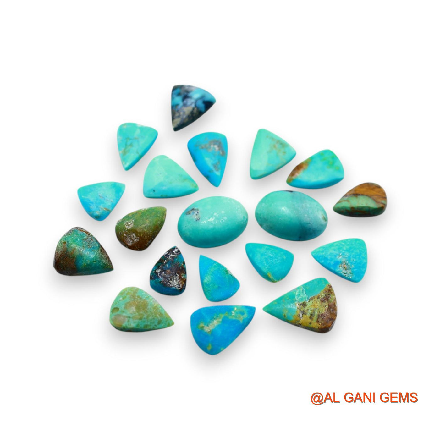 11 Pcs 39.00 Cts Natural Arizona TURQUOISE Loose Gemstone Fancy Cabochon Wholesale Lot 6X9X2 TO 10X13X4 MM T-742