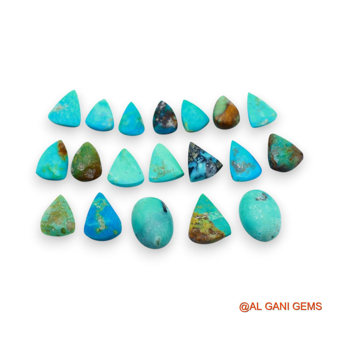 11 Pcs 39.00 Cts Natural Arizona TURQUOISE Loose Gemstone Fancy Cabochon Wholesale Lot 6X9X2 TO 10X13X4 MM T-742