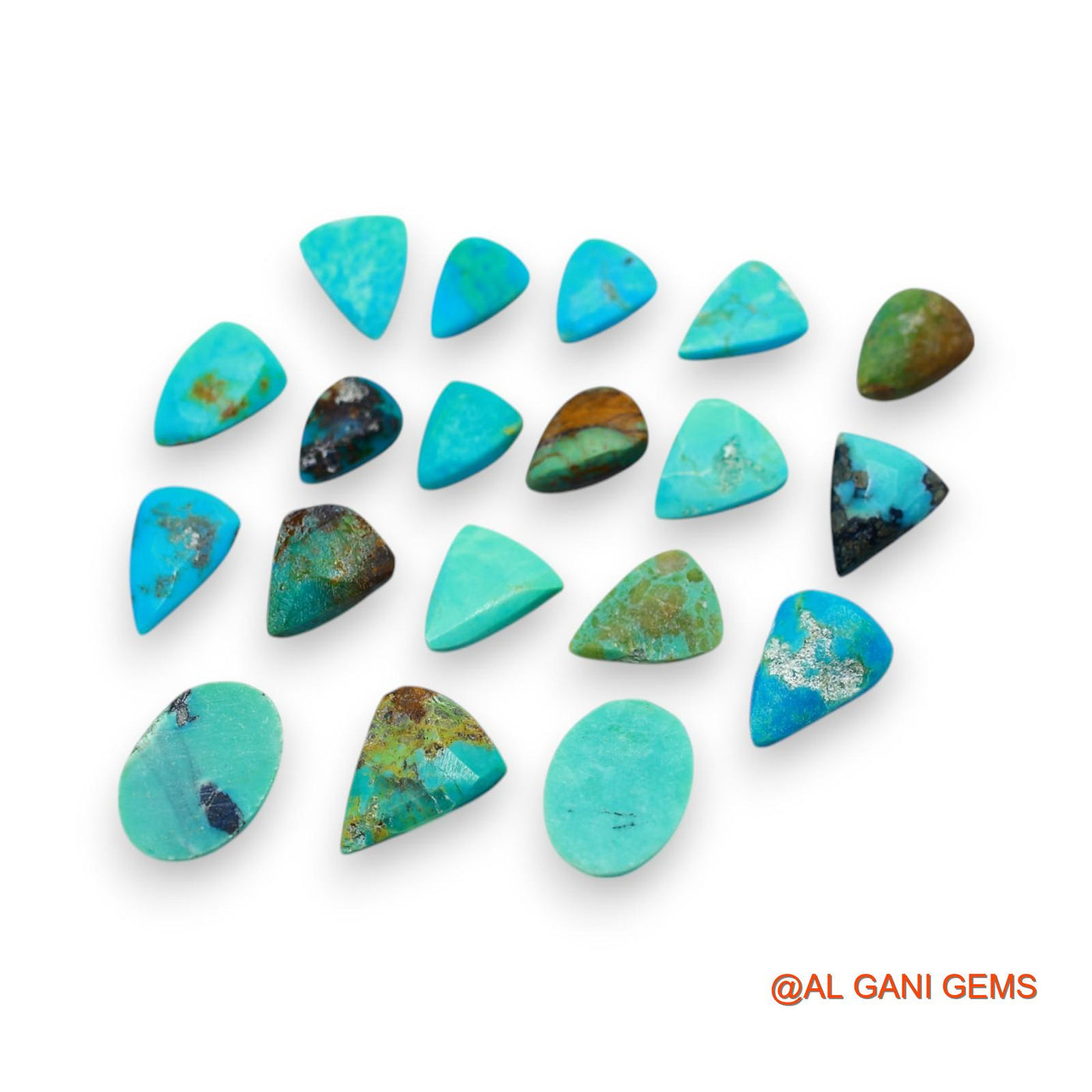 11 Pcs 39.00 Cts Natural Arizona TURQUOISE Loose Gemstone Fancy Cabochon Wholesale Lot 6X9X2 TO 10X13X4 MM T-742