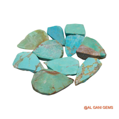 10 Pcs 117.00 Cts Natural Arizona Turquoise Loose Gemstone Fancy Rough Wholesale Lot 11X16X5 TO 19X28X8 MM TR-10