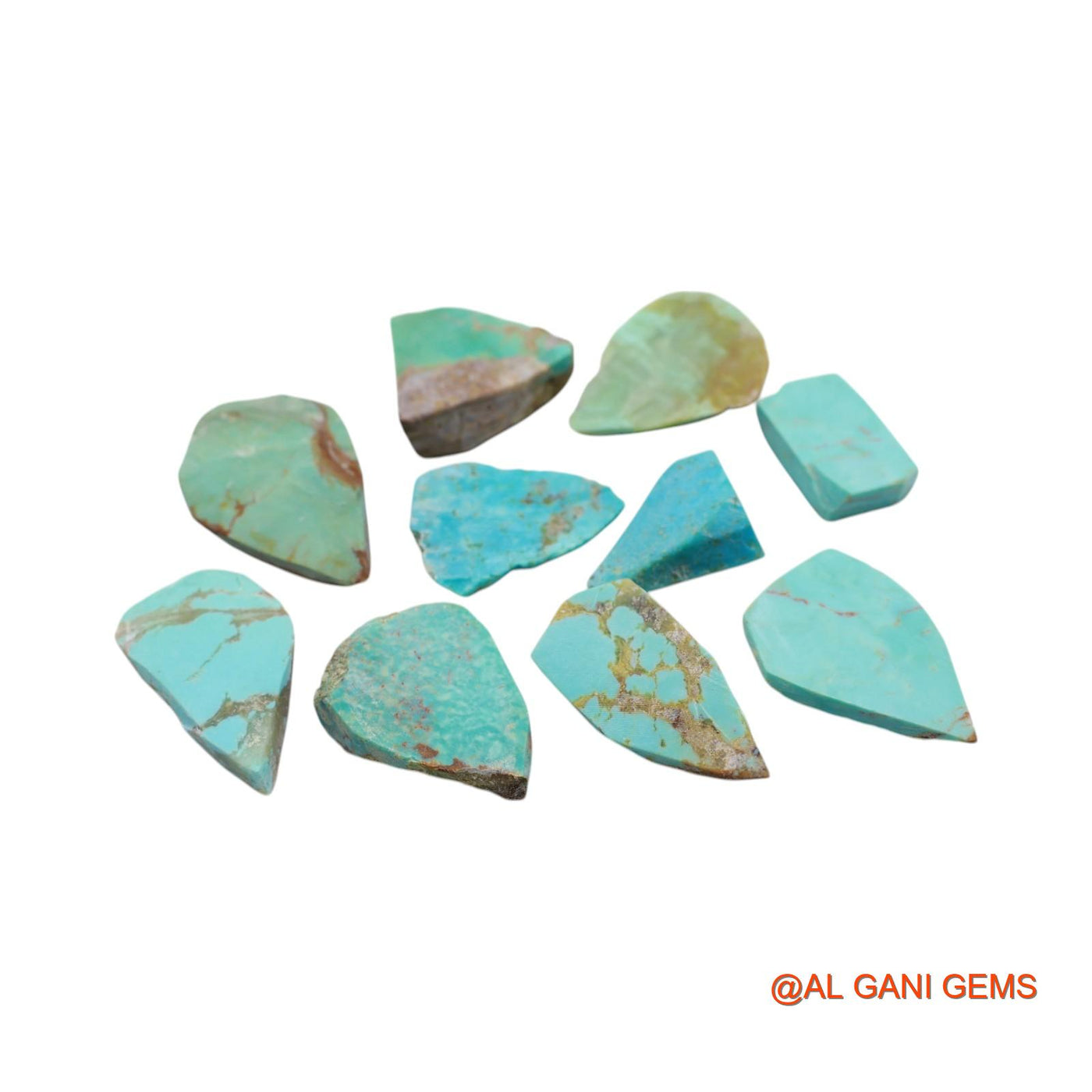 10 Pcs 117.00 Cts Natural Arizona Turquoise Loose Gemstone Fancy Rough Wholesale Lot 11X16X5 TO 19X28X8 MM TR-10