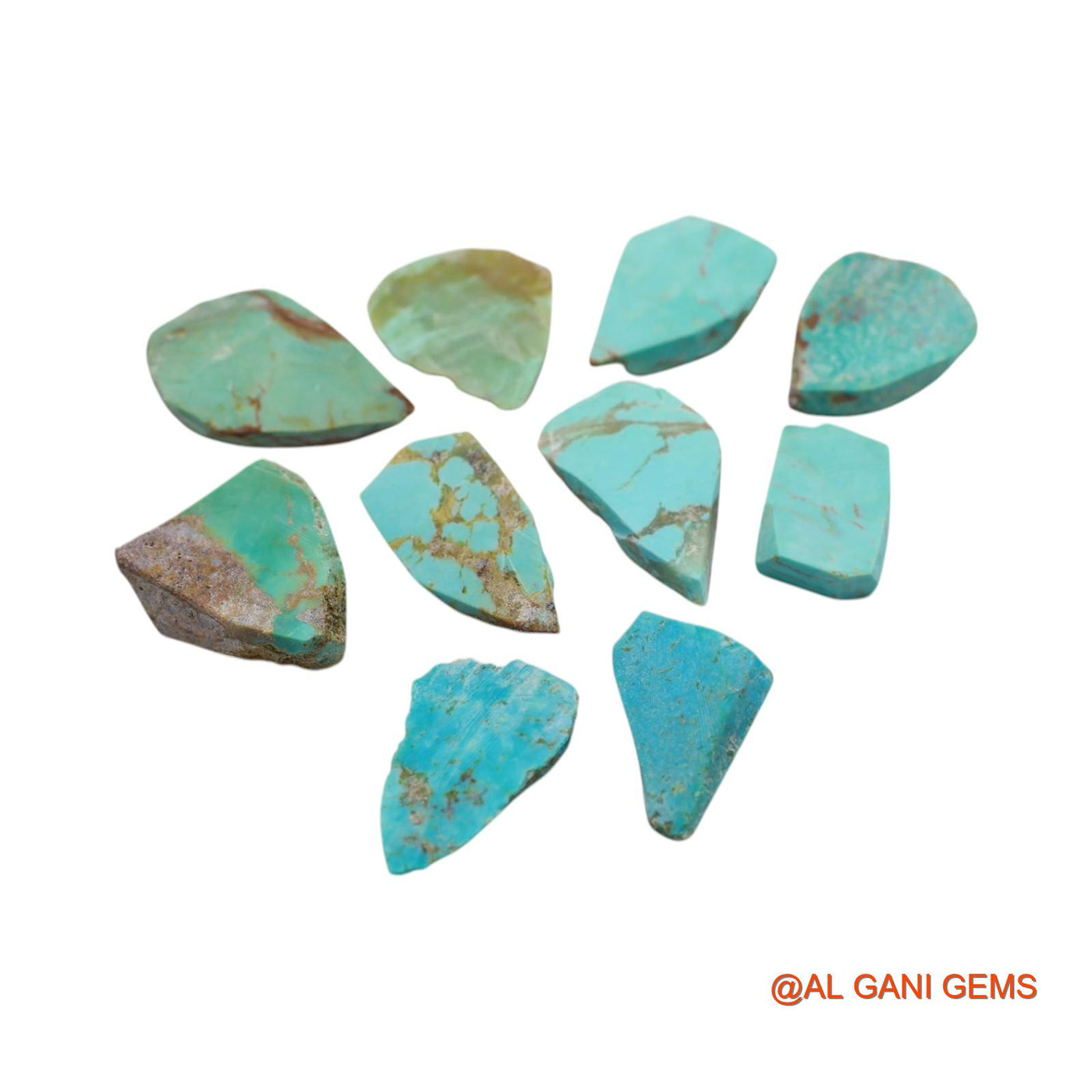 10 Pcs 117.00 Cts Natural Arizona Turquoise Loose Gemstone Fancy Rough Wholesale Lot 11X16X5 TO 19X28X8 MM TR-10
