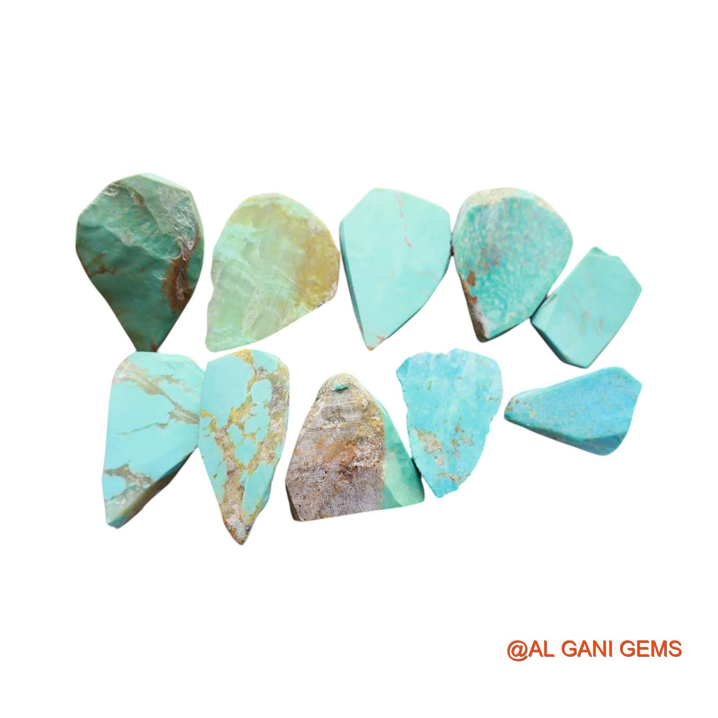 10 Pcs 117.00 Cts Natural Arizona Turquoise Loose Gemstone Fancy Rough Wholesale Lot 11X16X5 TO 19X28X8 MM TR-10