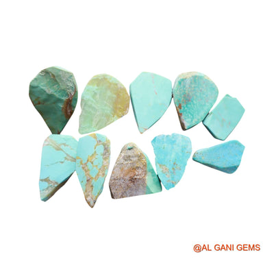 10 Pcs 117.00 Cts Natural Arizona Turquoise Loose Gemstone Fancy Rough Wholesale Lot 11X16X5 TO 19X28X8 MM TR-10