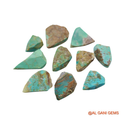 10 Pcs 126.00 Cts Natural Arizona Turquoise Loose Gemstone Fancy Rough Wholesale Lot 11X16X7 TO 21X26X8 MM TR-12