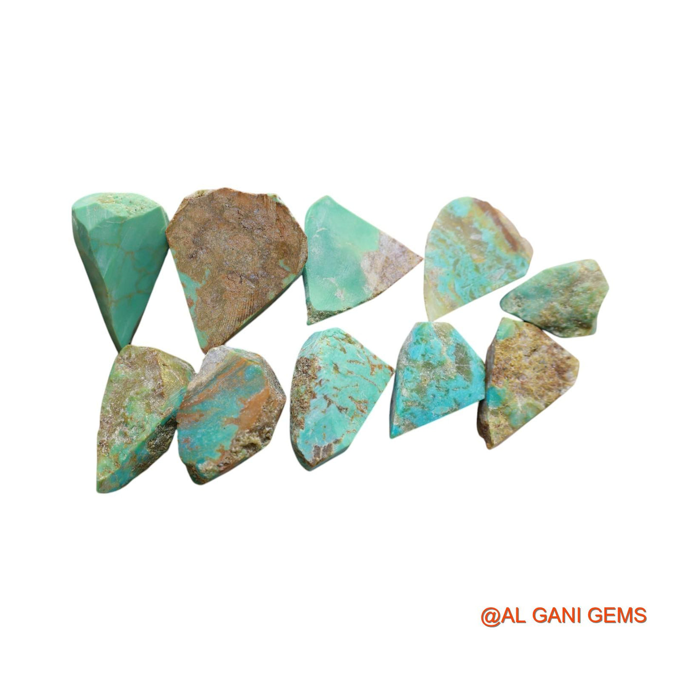 10 Pcs 126.00 Cts Natural Arizona Turquoise Loose Gemstone Fancy Rough Wholesale Lot 11X16X7 TO 21X26X8 MM TR-12