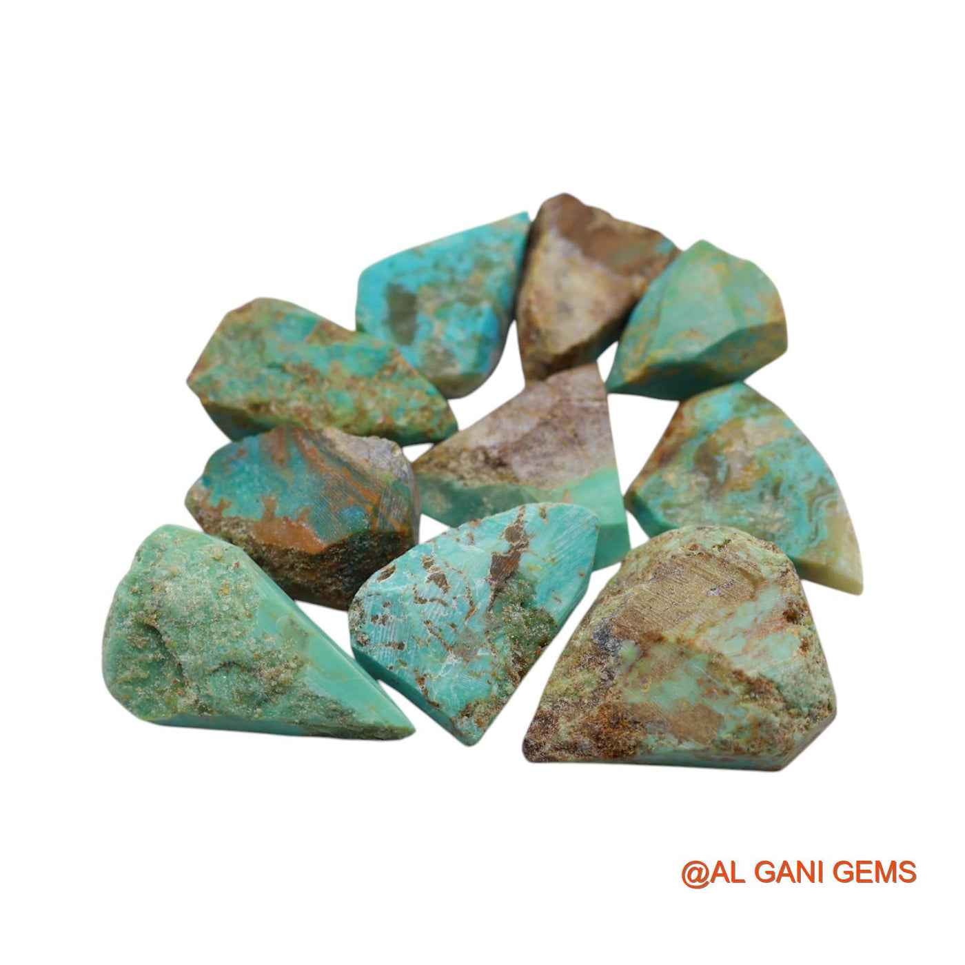 10 Pcs 126.00 Cts Natural Arizona Turquoise Loose Gemstone Fancy Rough Wholesale Lot 11X16X7 TO 21X26X8 MM TR-12