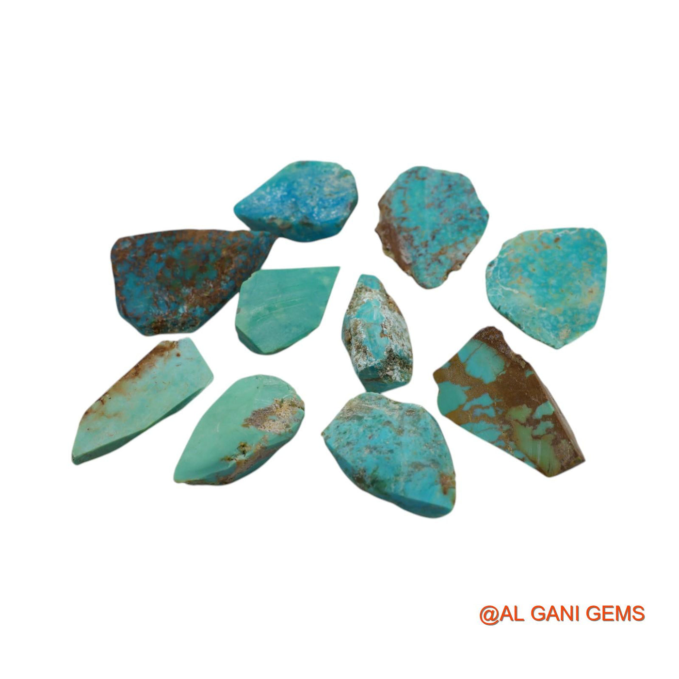 10 Pcs 97.00 Cts Natural Arizona Turquoise Loose Gemstone Fancy Rough Wholesale Lot 12X19X6 TO 18X26X5 MM TR-13