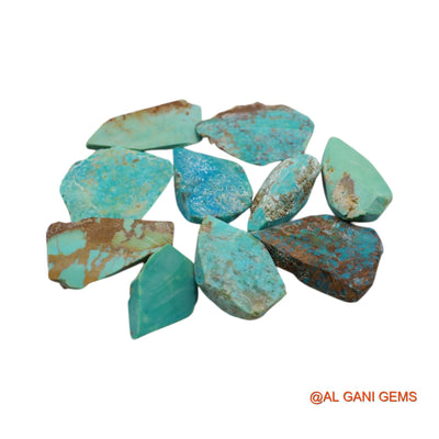 10 Pcs 97.00 Cts Natural Arizona Turquoise Loose Gemstone Fancy Rough Wholesale Lot 12X19X6 TO 18X26X5 MM TR-13