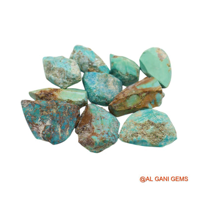 10 Pcs 97.00 Cts Natural Arizona Turquoise Loose Gemstone Fancy Rough Wholesale Lot 12X19X6 TO 18X26X5 MM TR-13
