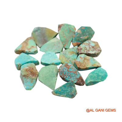 15 Pcs 122.00 Cts Natural Arizona Turquoise Loose Gemstone Fancy Rough Wholesale Lot 10X14X6 TO 14X22X6 MM TR-15