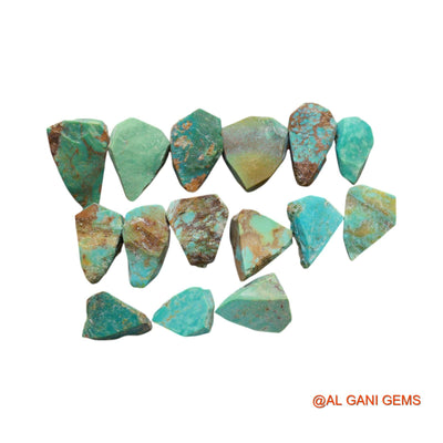 15 Pcs 122.00 Cts Natural Arizona Turquoise Loose Gemstone Fancy Rough Wholesale Lot 10X14X6 TO 14X22X6 MM TR-15