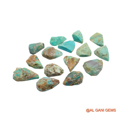 15 Pcs 122.00 Cts Natural Arizona Turquoise Loose Gemstone Fancy Rough Wholesale Lot 10X14X6 TO 14X22X6 MM TR-15