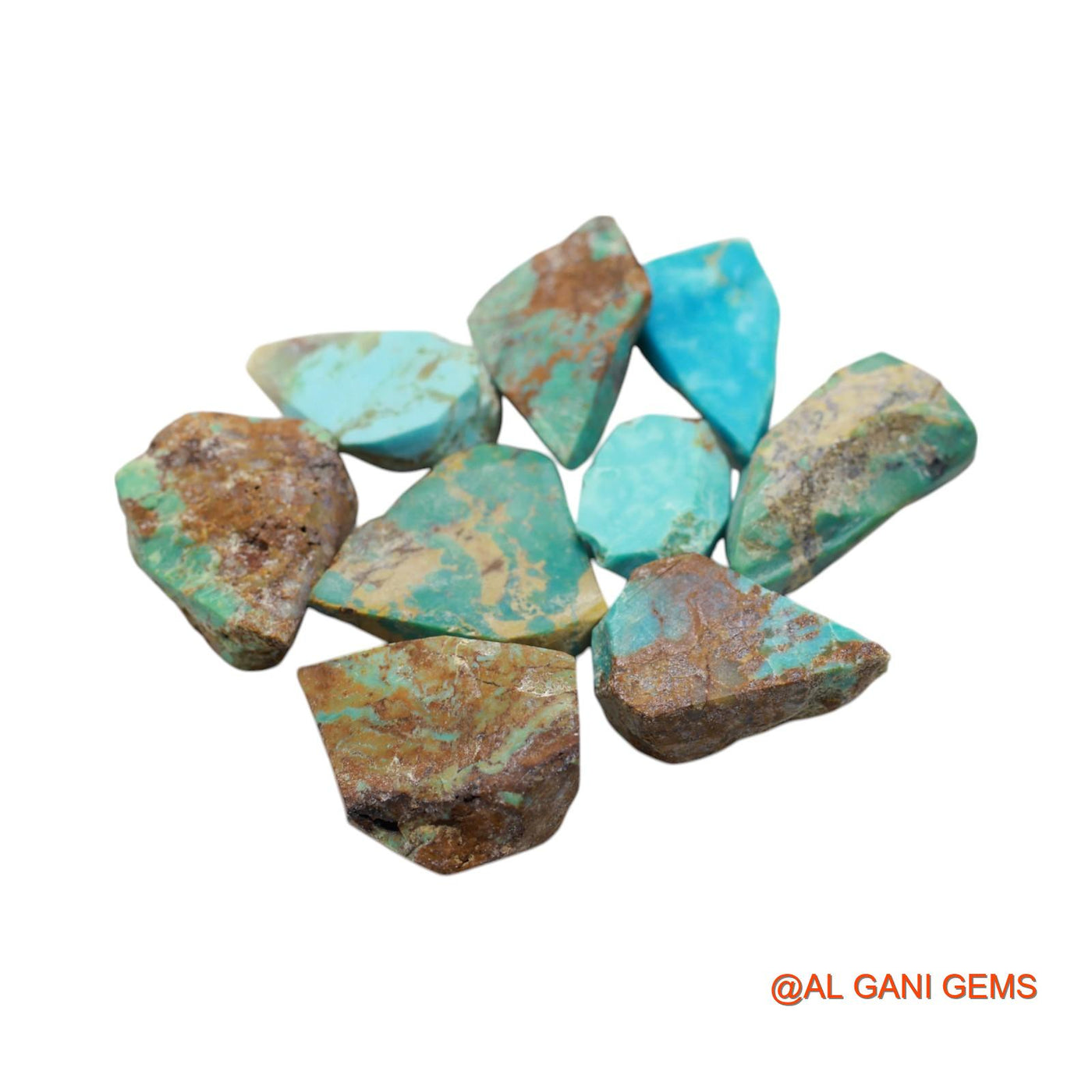 9 Pcs 111.00 Cts Natural Arizona Turquoise Loose Gemstone Fancy Rough Wholesale Lot 11X16X6 TO 17X20X7 MM TR-16