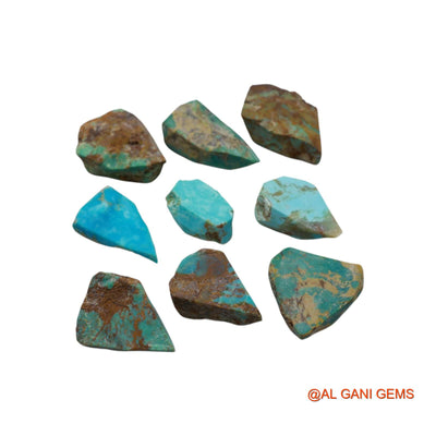9 Pcs 111.00 Cts Natural Arizona Turquoise Loose Gemstone Fancy Rough Wholesale Lot 11X16X6 TO 17X20X7 MM TR-16