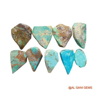 9 Pcs 111.00 Cts Natural Arizona Turquoise Loose Gemstone Fancy Rough Wholesale Lot 11X16X6 TO 17X20X7 MM TR-16