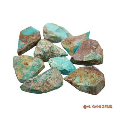 9 Pcs 111.00 Cts Natural Arizona Turquoise Loose Gemstone Fancy Rough Wholesale Lot 11X16X6 TO 17X20X7 MM TR-16