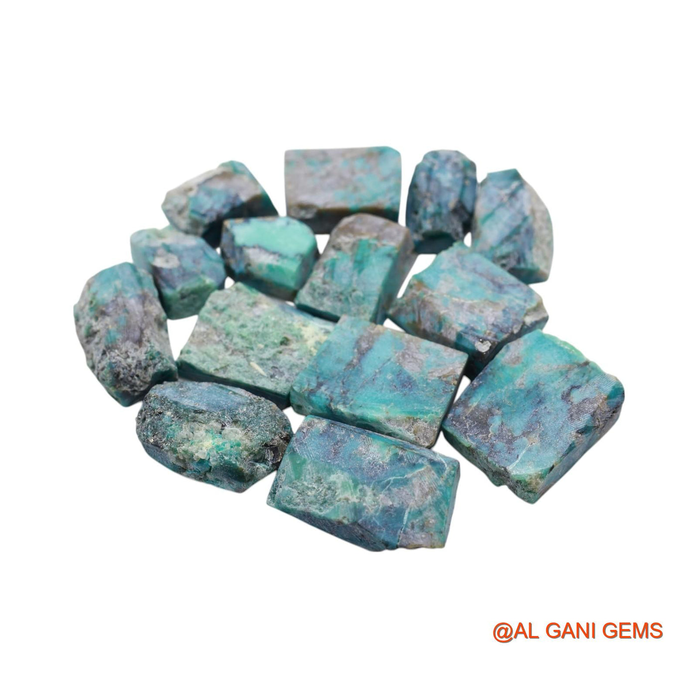232.00 Cts Arizona Turquoise Loose Gemstone Fancy Rough Natural 14 Pcs Wholesale Lot 12X15X6 TO 17X21X6 MM TR-18