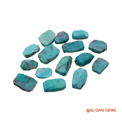 238.00 Cts Natural Arizona Turquoise Fancy Rough 15 Pcs Wholesale Lot Loose Gemstone 11X16X6 TO 16X23X7 MM TR-19