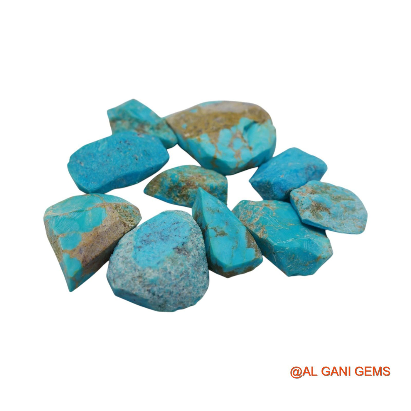 10 Pcs 146.00 Cts Natural Arizona Turquoise Loose Gemstone Fancy Rough Wholesale Lot 12X18X5 TO 23X29X7 MM TR-1