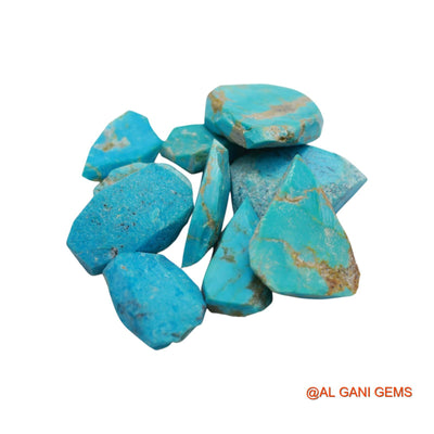 10 Pcs 146.00 Cts Natural Arizona Turquoise Loose Gemstone Fancy Rough Wholesale Lot 12X18X5 TO 23X29X7 MM TR-1