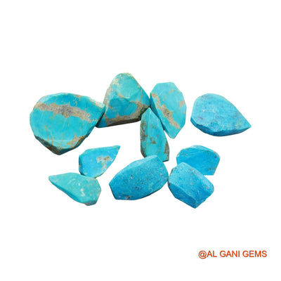 10 Pcs 146.00 Cts Natural Arizona Turquoise Loose Gemstone Fancy Rough Wholesale Lot 12X18X5 TO 23X29X7 MM TR-1