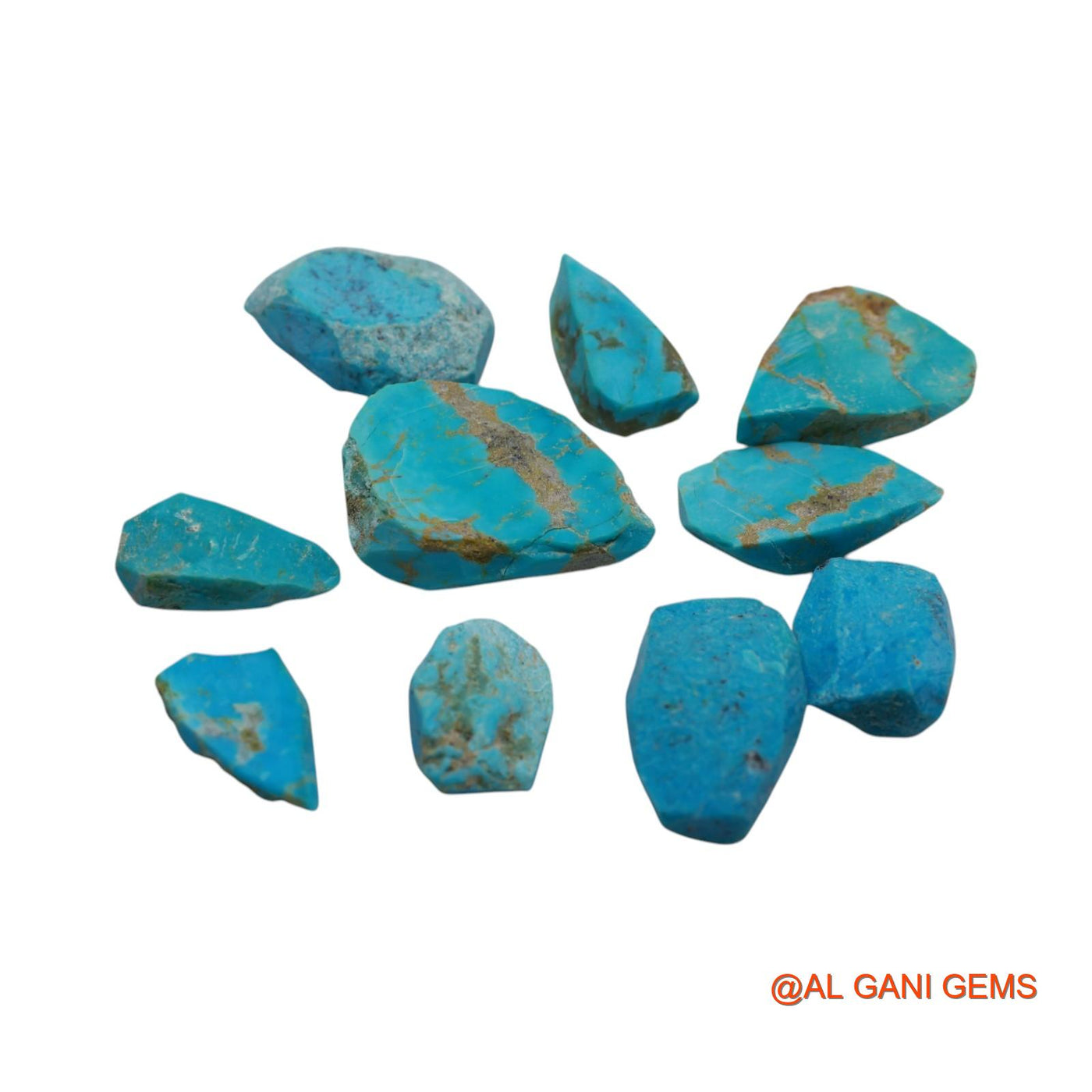 10 Pcs 146.00 Cts Natural Arizona Turquoise Loose Gemstone Fancy Rough Wholesale Lot 12X18X5 TO 23X29X7 MM TR-1