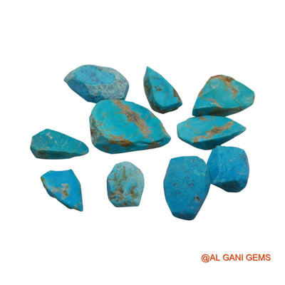 10 Pcs 146.00 Cts Natural Arizona Turquoise Loose Gemstone Fancy Rough Wholesale Lot 12X18X5 TO 23X29X7 MM TR-1