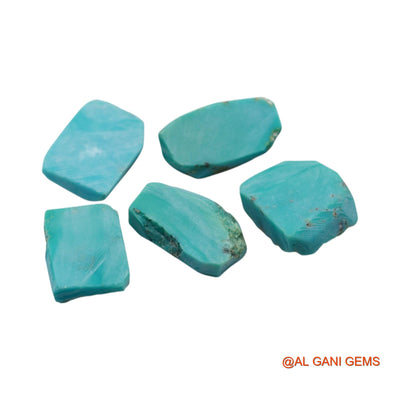 5 Pcs Wholesale Lot Natural Turquoise Gemstone 65.00 Cts Loose Fancy Rough From Arizona 12X16X5 TO 16X18X6 MM TR-20