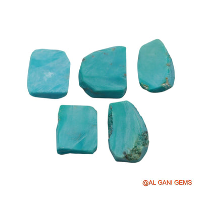 5 Pcs Wholesale Lot Natural Turquoise Gemstone 65.00 Cts Loose Fancy Rough From Arizona 12X16X5 TO 16X18X6 MM TR-20