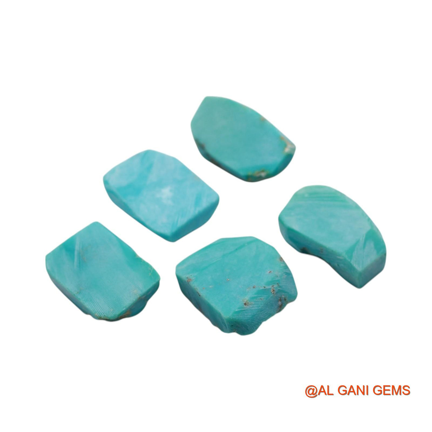 5 Pcs Wholesale Lot Natural Turquoise Gemstone 65.00 Cts Loose Fancy Rough From Arizona 12X16X5 TO 16X18X6 MM TR-20