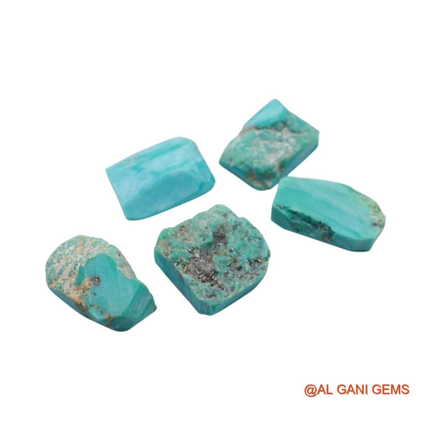 5 Pcs Wholesale Lot Natural Turquoise Gemstone 65.00 Cts Loose Fancy Rough From Arizona 12X16X5 TO 16X18X6 MM TR-20