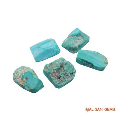5 Pcs Wholesale Lot Natural Turquoise Gemstone 65.00 Cts Loose Fancy Rough From Arizona 12X16X5 TO 16X18X6 MM TR-20