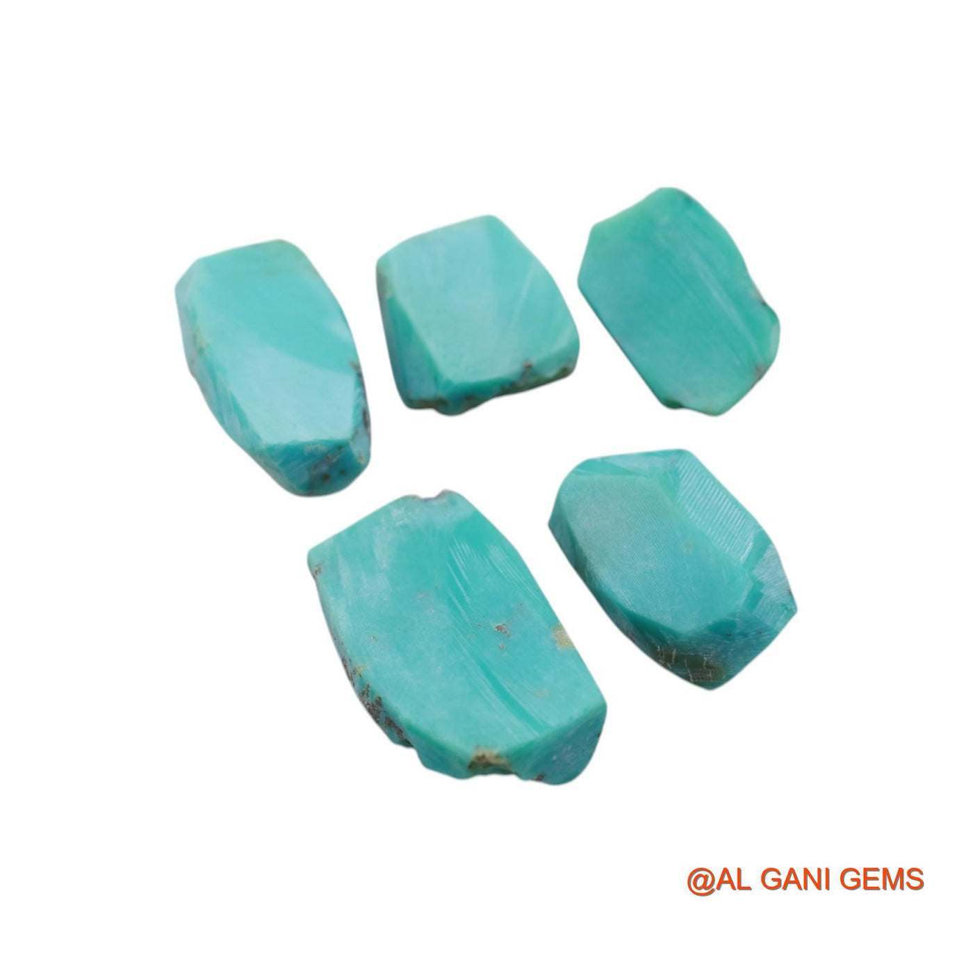 68.00 Cts Arizona Turquoise Loose Gemstone Fancy Rough Natural 5 Pcs Wholesale Lot 12X15X6 TO 13X23X6 MM TR-21
