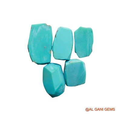 68.00 Cts Arizona Turquoise Loose Gemstone Fancy Rough Natural 5 Pcs Wholesale Lot 12X15X6 TO 13X23X6 MM TR-21