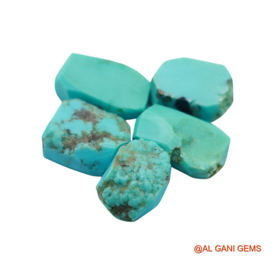 5 Pcs 75.00 Cts Natural Arizona Turquoise Loose Gemstone Fancy Rough Wholesale Lot 12X16X7 TO 13X21X6 MM TR-22