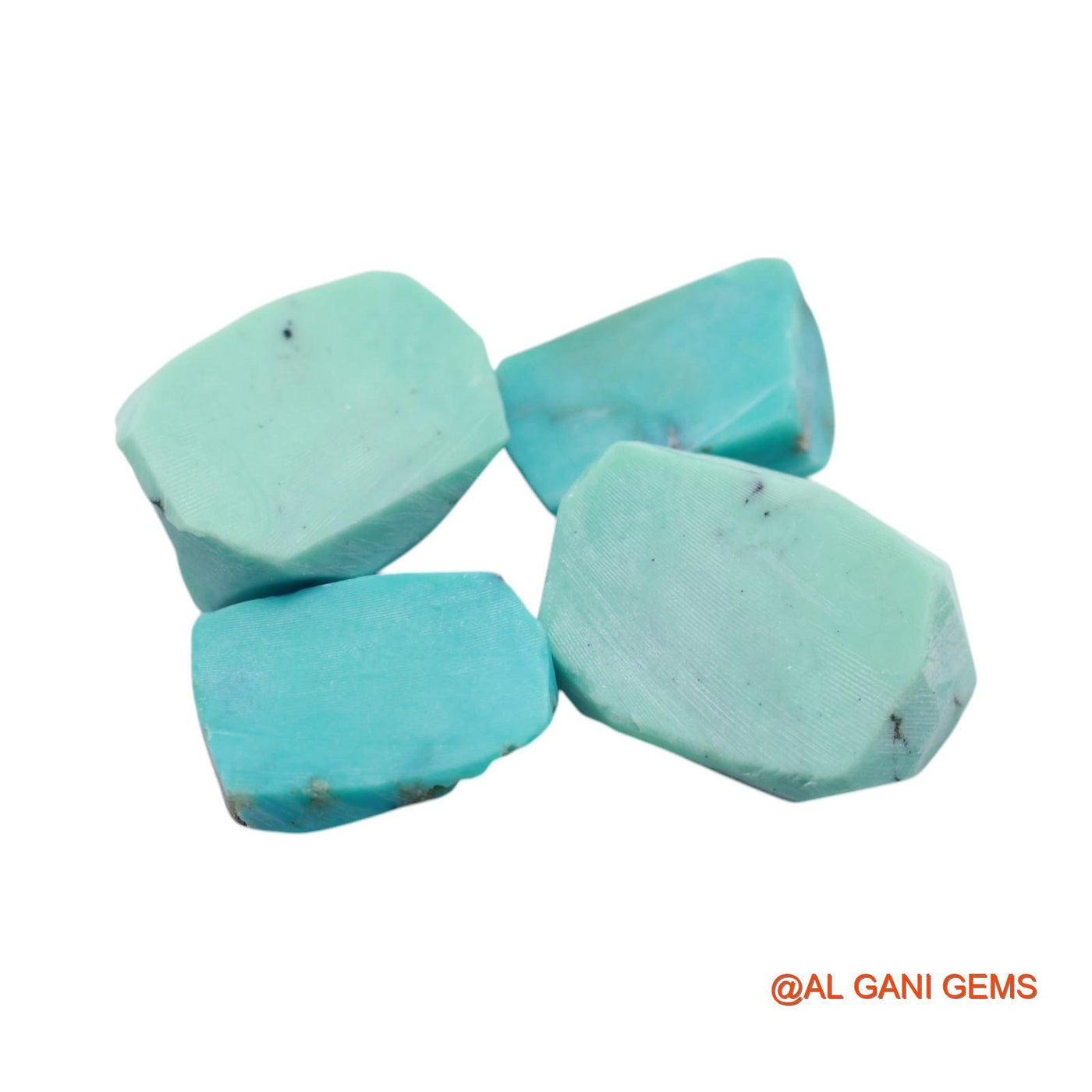 4 Pcs Natural Turquoise Gemstone 57.00 Cts Loose Fancy Rough From Arizona 11X16X6 TO 14X21X7 MM TR-23
