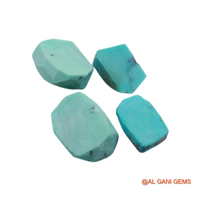 4 Pcs Natural Turquoise Gemstone 57.00 Cts Loose Fancy Rough From Arizona 11X16X6 TO 14X21X7 MM TR-23