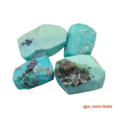 4 Pcs Natural Turquoise Gemstone 57.00 Cts Loose Fancy Rough From Arizona 11X16X6 TO 14X21X7 MM TR-23