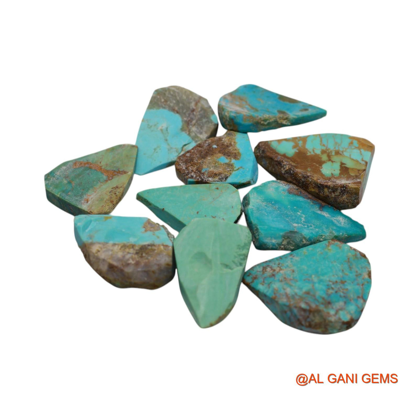 165.00 Cts Arizona Turquoise Loose Gemstone Fancy Rough Natural 10 Pcs Wholesale Lot 15X24X5 TO 22X27X6 MM TR-2
