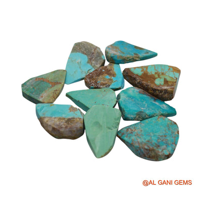 165.00 Cts Arizona Turquoise Loose Gemstone Fancy Rough Natural 10 Pcs Wholesale Lot 15X24X5 TO 22X27X6 MM TR-2