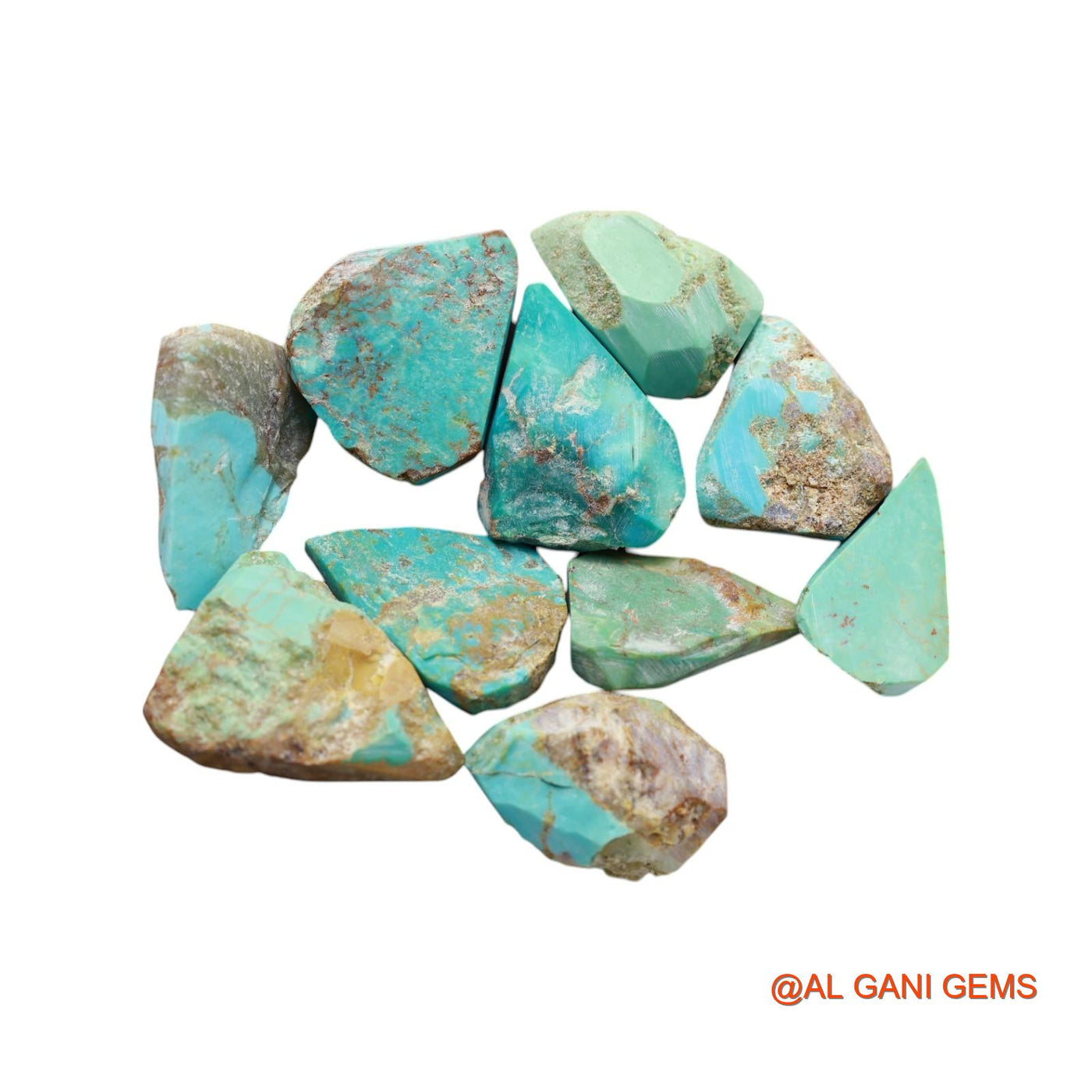 165.00 Cts Arizona Turquoise Loose Gemstone Fancy Rough Natural 10 Pcs Wholesale Lot 15X24X5 TO 22X27X6 MM TR-2