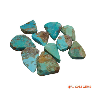 165.00 Cts Arizona Turquoise Loose Gemstone Fancy Rough Natural 10 Pcs Wholesale Lot 15X24X5 TO 22X27X6 MM TR-2