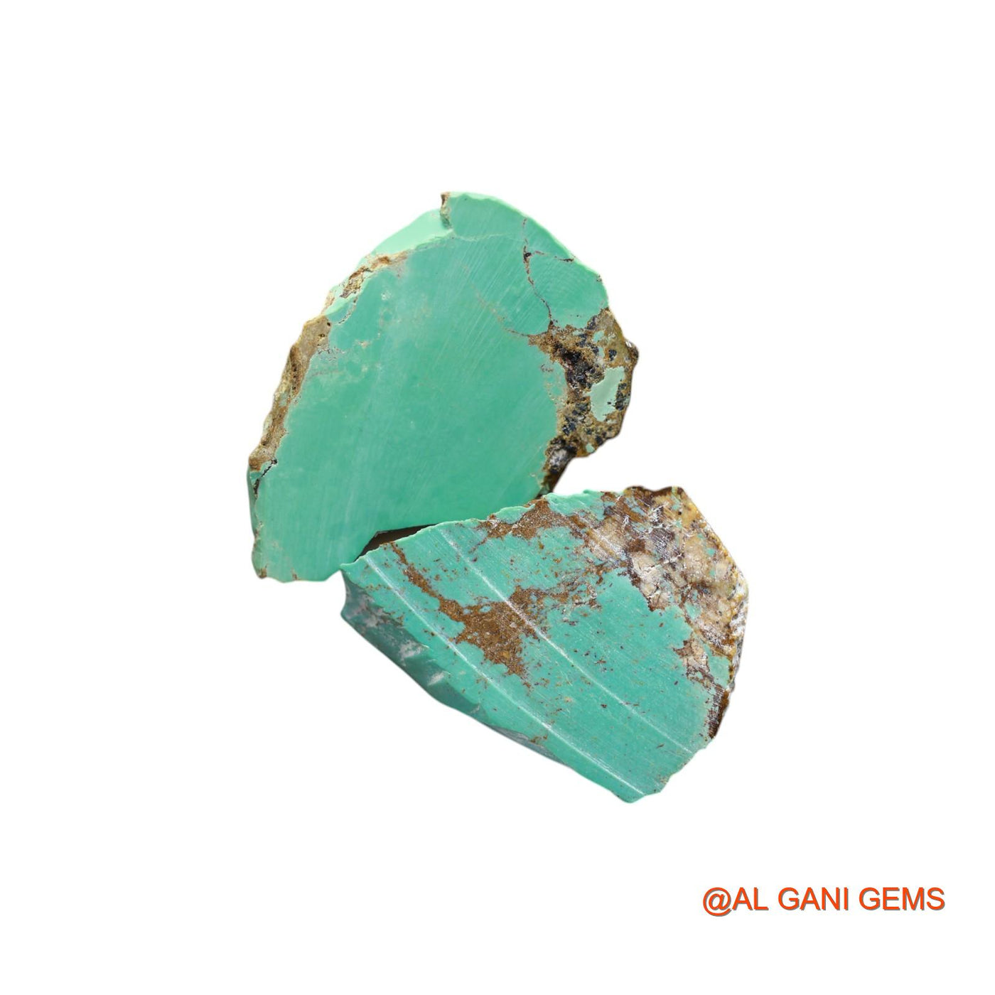 Natural Untreated Turquoise Loose Gemstone Fancy Rough From Arizona 2 Pcs 93.00 Cts 31X41X6 TO 32X45X4 MM TR-31